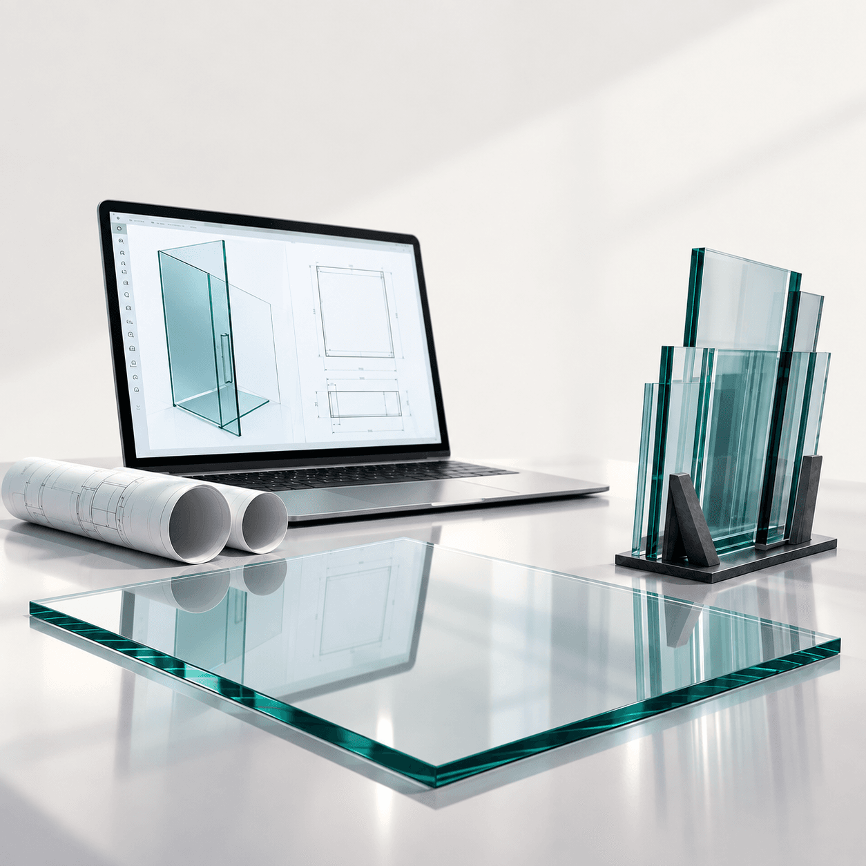 Conception 3D d'une structure en verre sur mesure